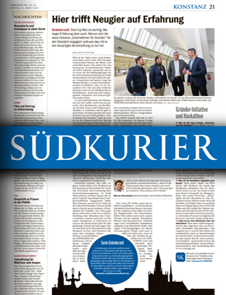 Suedkurier_Artikel-Gruenderzeit in Konstanz – Unternehmer engagieren sich